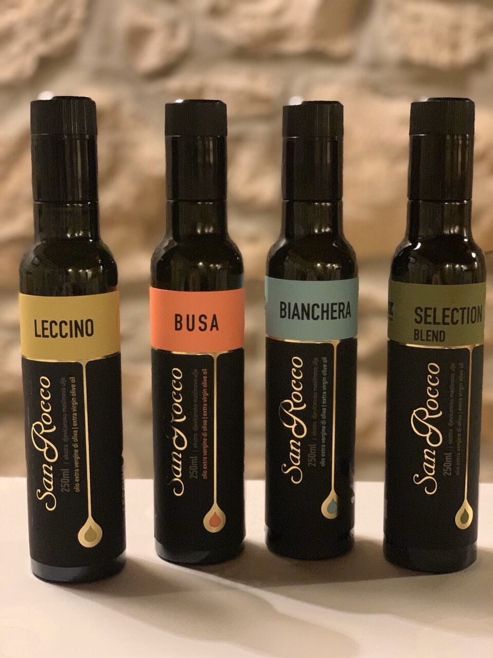 Extra djevičanska maslinova ulja San Rocco, Bianchera, Busa, Leccino i Selection Blend
