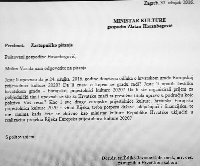 Upit ministru