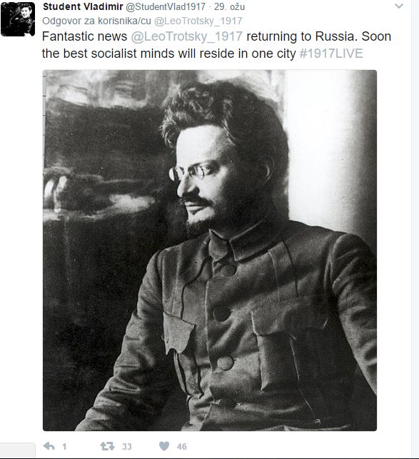 Osim Lenjina tvitaju i Staljin, Trocki, Kerenski, car Nikolaj II. Romanov, njegov sin carević Aleksej, predsjednik Wilson...