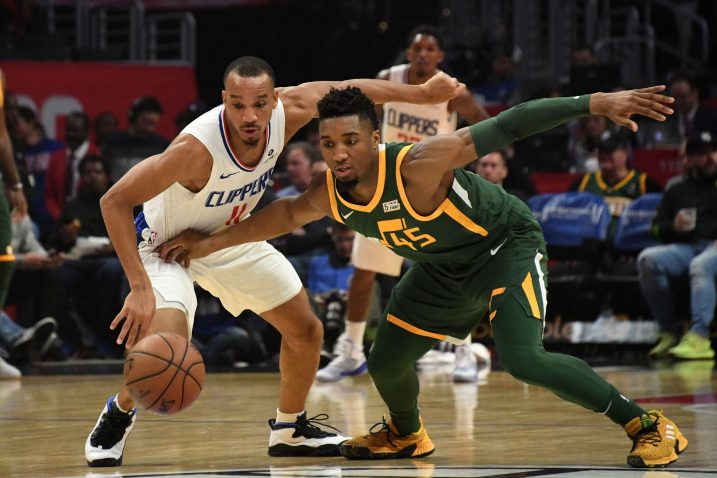 Avery Bradley (LA Clipers) i Donovan Mitchell (Utah)/Foto REUTERS