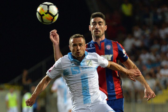 Zoran Kvržić (Rijeka) i Borja Lopez (Hajduk)/Foto Arhiva NL