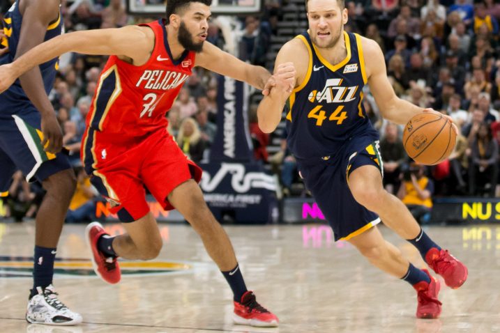 Bojan Bogdanović (Utah) i Kenrich Williams (New Orelans)/Foto REUTERS
