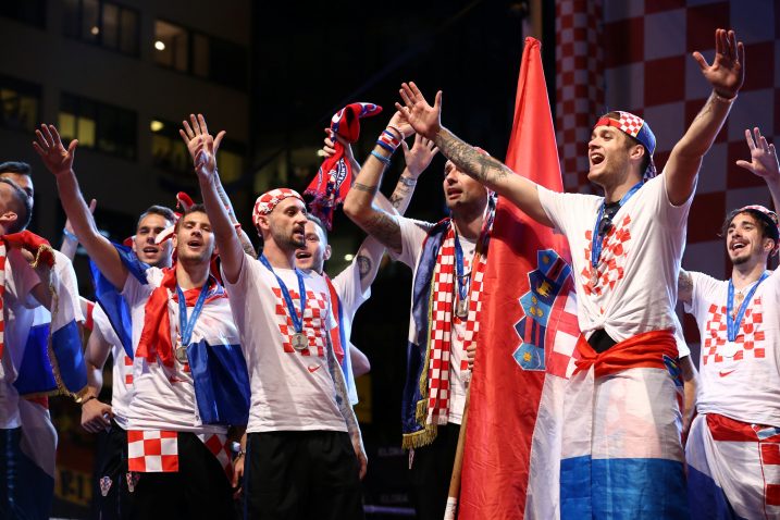 Marcelo Brozović tijekom zagrebačkog dočeka/Foto REUTERS