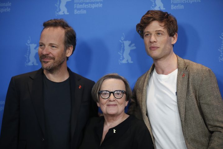 Redateljica Agnieszka Holland i glumci James Norton i Peter Sarsgaard promoviraju film 'Mr. Jones' / Reuters