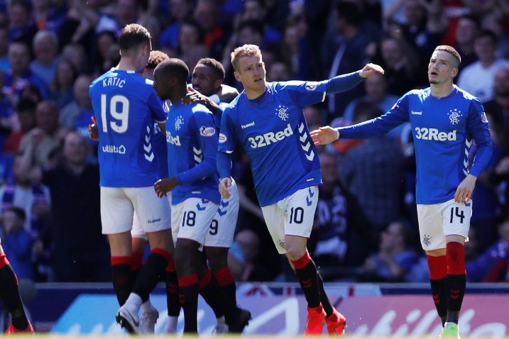 Slavlje igrača Glasgow Rangersa/Foto REUTERS