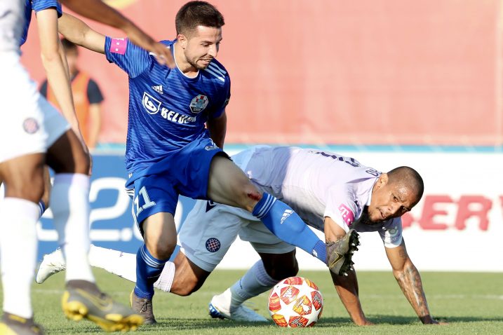 Nemanja Glavčić (Slaven Belupo) i Jairo de Macedo da Silva (Hajduk)/Foto PIXSELL