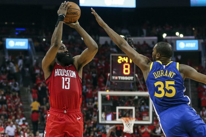 James Harden (Houston) i Kevin Duran (Golden State)/Foto REUTERS