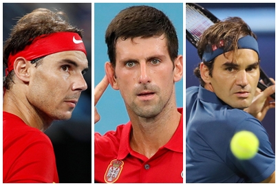 Rafa Nadal, Novak Đoković i Roger Federer/Foto REUTERS