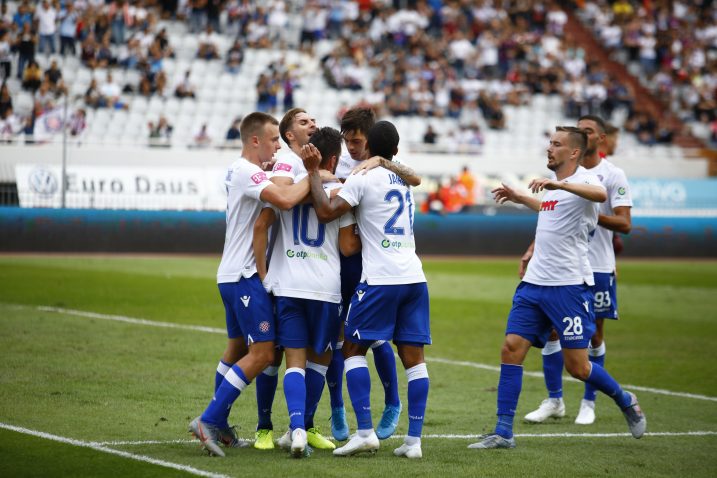 Igrači Hajduka proslavili su još jednu pobjedu /Foto PIXSELL