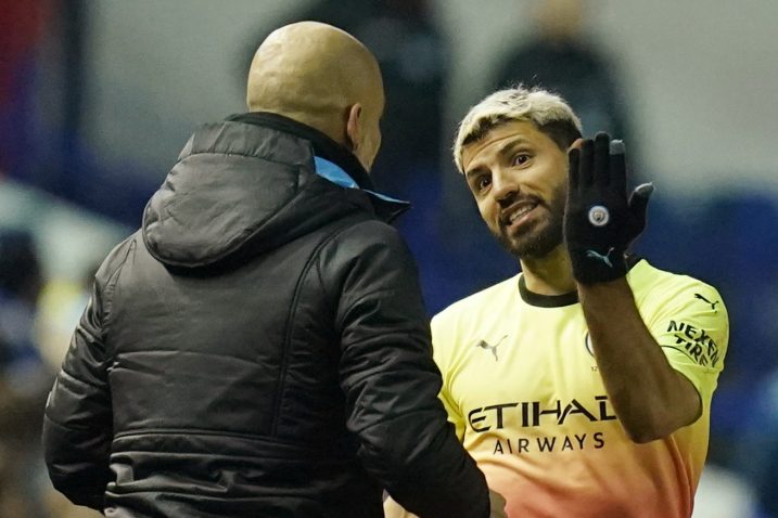 Pep Guardiola i Sergio Aguero/Foto REUTERS