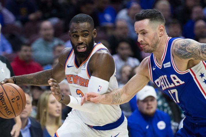 Tom Hardaway (New York Knicks) i JJ Redick (Philadelphia 76ers)/Foto REUTERS