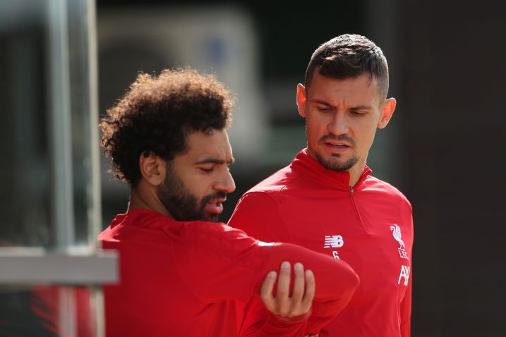 Mo Salah i Dejan Lovren na treningu Redsa/Foto REUTERS