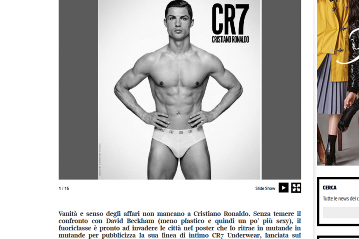 Slavni nogometaš ne boji se usporedbe s Davidom Beckhamom / Screenshot / Corriere della Sera