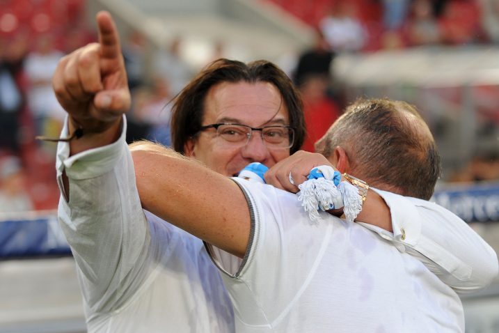 Damir Mišković i Matjaž Kek ovjekovječeni prije pet godina na Mercedes Benz Areni/S. JEŽINA