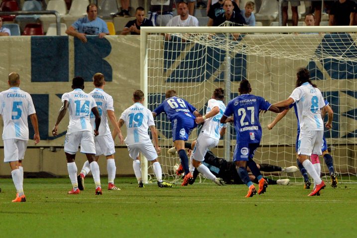 Mortensen postiže pogodak koji Sarpsborg vodi u play off Europske lige / Foto Damir Škomrlj