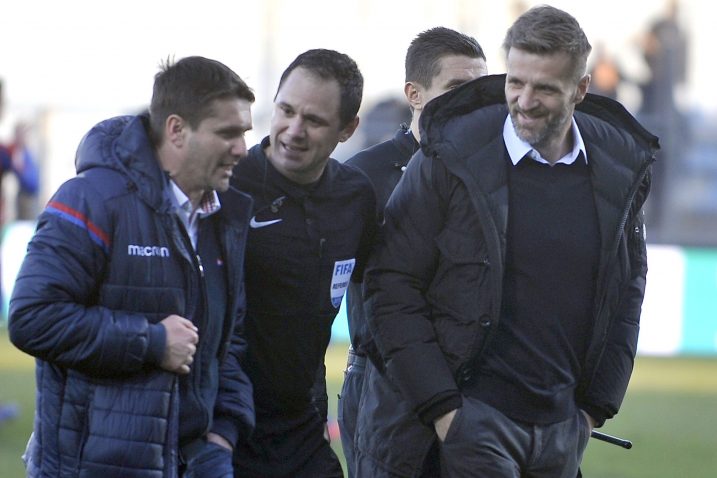 Siniša Orešćanin, sudac Fran Jović i Igor Bišćan/V. KARUZA