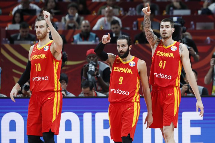 Victor Claver, Ricky Rubio i Juancho Hernangomez/Foto REUTERS