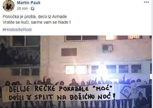 Pauk je prepravio Armadinu poruku i pritom se potrudio istaknuti slovo "U"