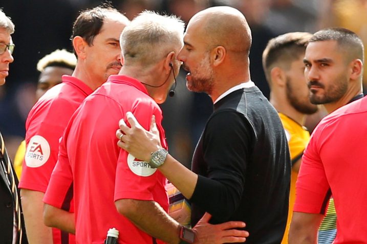 Sudac Aktinson i Pep Guardiola/Foto REUTERS