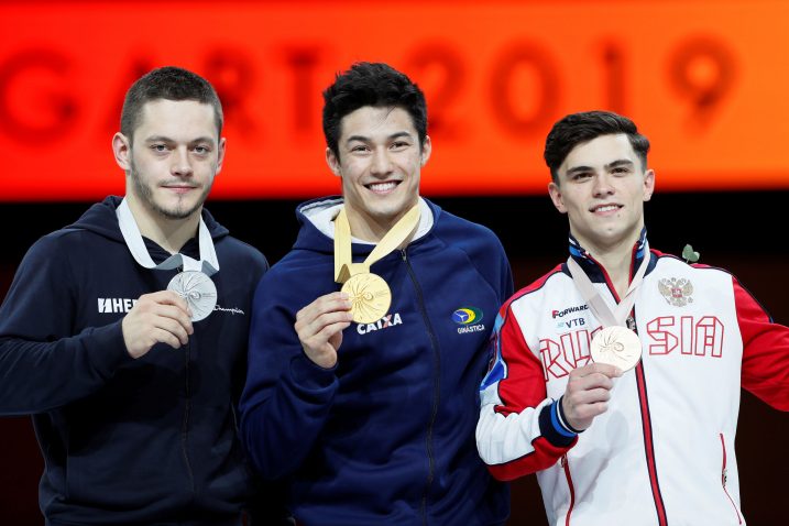 Srebrni Tin Srbić, zlatni Brazilac Arthur Mariano i brončani Rus Artur Dalaloyan/Foto REUTERS