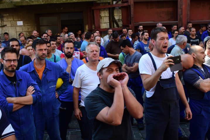 Banske dvore ne brine dok radnici prosvjeduju u Rijeci i Puli / Snimio Marin ANIČIĆ