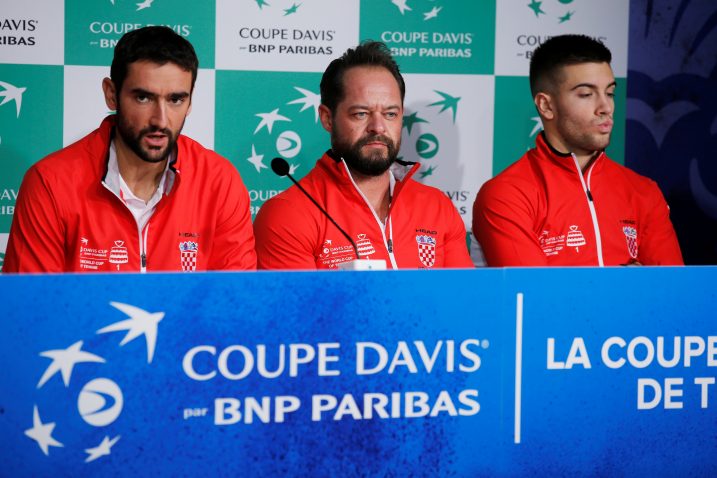 Marin Čilić, Željko Krajan i Borna Ćorić/Foto REUTERS