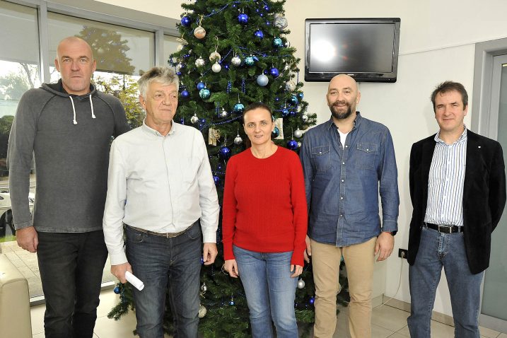Aramis Naglić, Luciano Sušanj, predsjednica žirija i v.d. glavne urednice Novoga lista Slavica Bakić, Samir Barać i Zlatko Horvat, urednik sportske rubrike Novoga lista/S. DRECHSLER