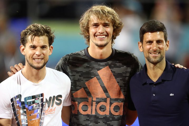 Dominic Thiem, Alexander Zverev i Novak Đoković u Beogradu/Foto REUTERS