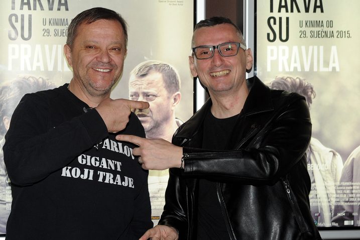 Glavni glumac Emir Hadžihafizbegović i redatelj Ognjen Sviličić nakon novinarske projekcije / Foto: N. REBERŠAK
