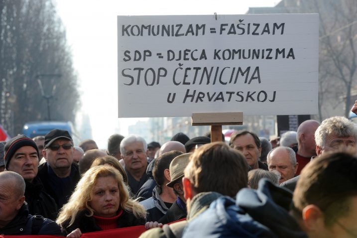 Desničarski prosvjed zbog zabrane emitiranja Z1 televizije, Foto: D. KOVAČEVIĆ