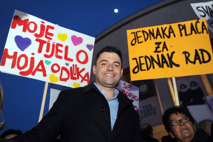 Davor Bernardić  sudjelovao je i na prosvjedu za ženska prava u povodu Dana žena  D. KOVAČEVIĆ