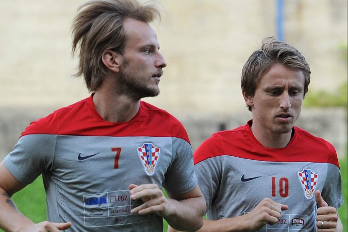 Ivan Rakitić i Luka Modrić / Foto N. Reberšak