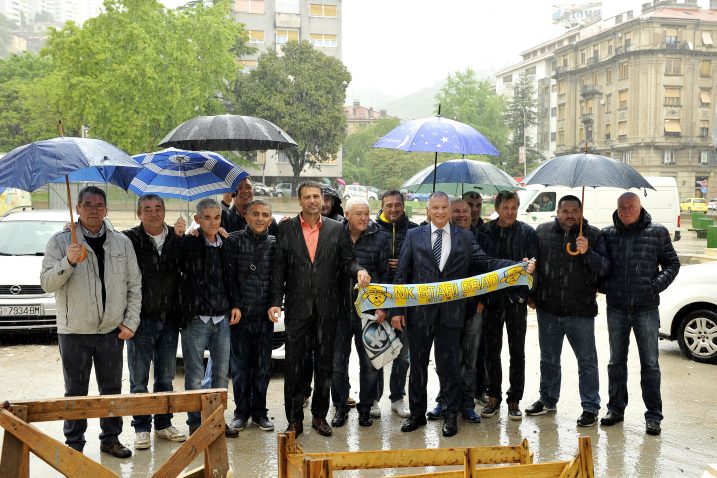 Hrvoje Burić i Marinko Koljanin na Trgu Ivana Klobučarića, Foto: S. JEŽINA