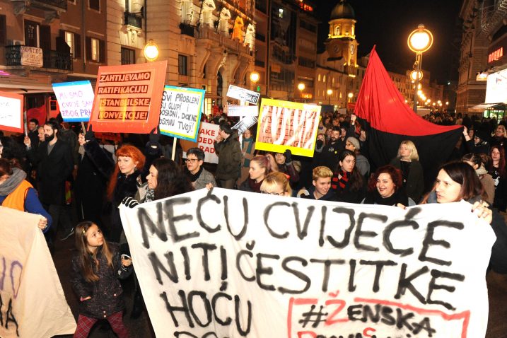 Građani i udruge prosvjedima su tražili ratifikaciju Istanbulske konvencije / Foto Marko GRACIN