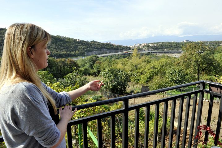 Ivana Kalčić Kuhač pokazuje svoju okućnicu koju često pohode divlje svinje / Foto Silvano JEŽINA