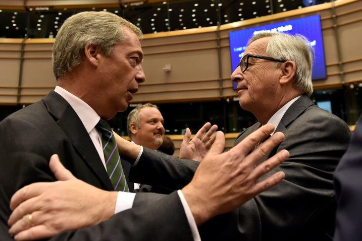 Nigel Farage i Jean-Claude Juncker / Reuters