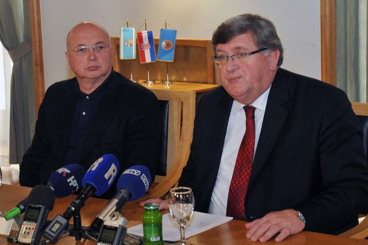 Sanjin Kirigin i Vojko Obersnel na jučerašnjoj konferenciji na novinare / Foto: R. BRMALJ