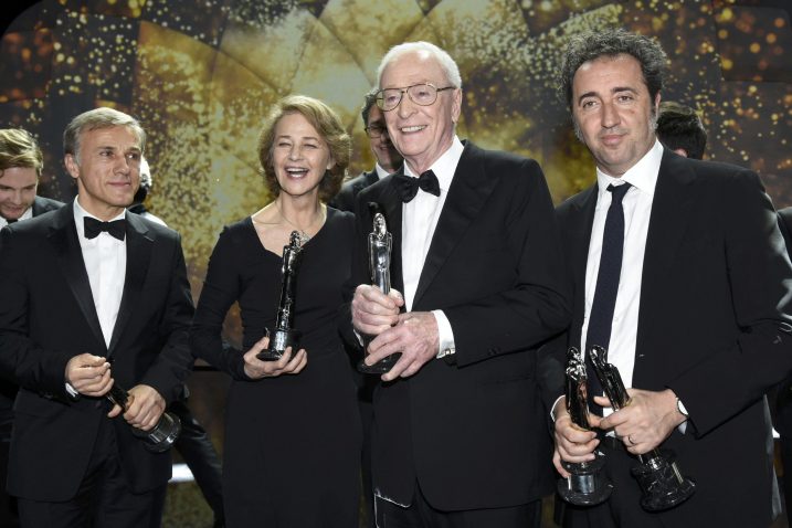 Christoph Waltz (nagrađen za doprinos svjetskom filmu), Charlotte Rampling, sir Michael Caine i Paolo Sorrentino s nagradama  / Foto Reuters