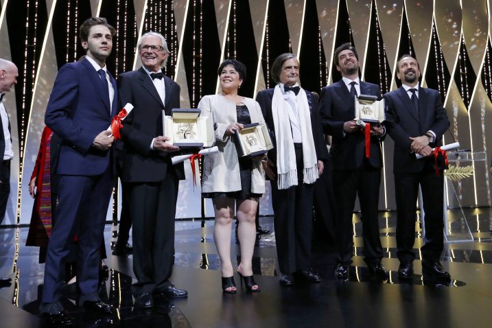 Pobjednici – Xavier Dolan, Ken Loach, Jaclyn Jose, veteran Jean-Pierre Leaud, Shahab Hosseini i Asghar Farhadi / Foto Reuters