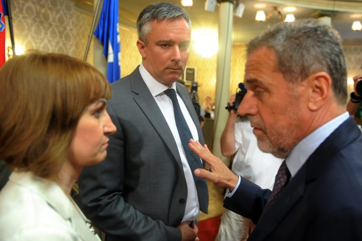 Jelena Pavičić Vukičević, Darinko Kosor i Milan Bandić / Snimio Denis LOVROVIĆ / NL arhiva