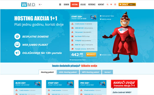 HOSTING AKCIJA 1+1 plus domene gratis - za vaše web stranice