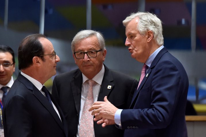 Francois Hollande, Jean-Claude Juncker i Michel Barnier, Foto: REUTERS