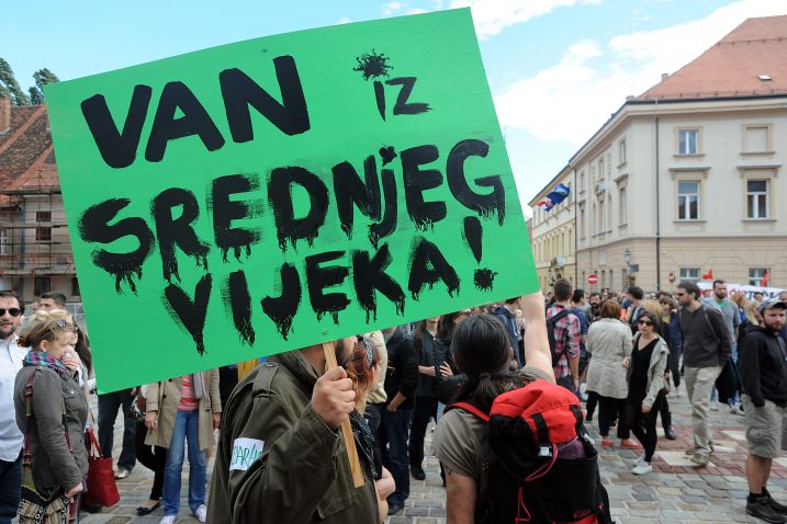 Jedan od prosvjeda Kontre u Zagrebu / Snimio Davor KOVAČEVIĆ / NL arhiva