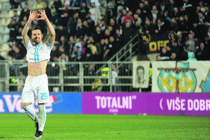 Marko Vešović jedan od najboljih nogometaša "bijelih" odigrao je protiv "Splita" još jednu odličnu utakmicu / Foto Roni BRMALJ
