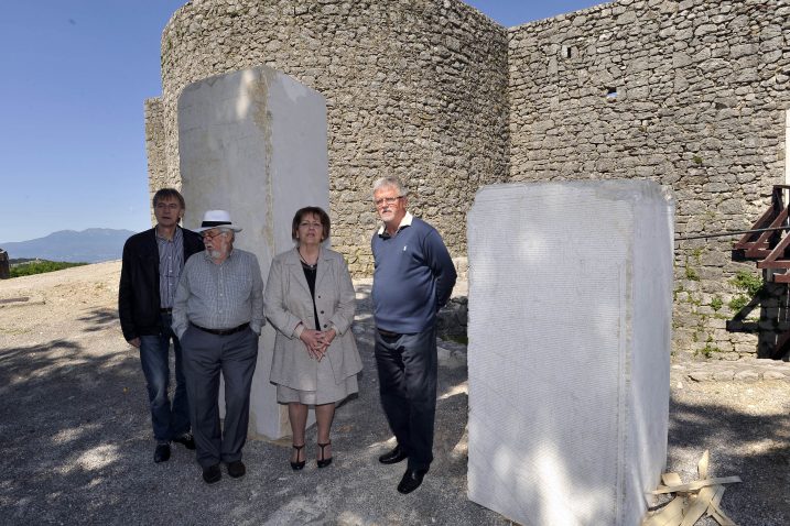 Vinko Škaron, Zvonimir Kamenar, Vlasta Juretić i Tomislav Pavletić na predstavljanju projekta / Snimio D. ŠKOMRLJ