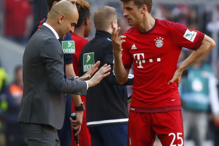 Pep Guardiola i Thomas Müller / Foto Reuters