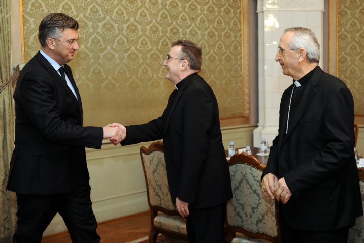Andrej Plenković, Josip Bozanić i Želimir Puljić / Foto: D. KOVAČEVIĆ