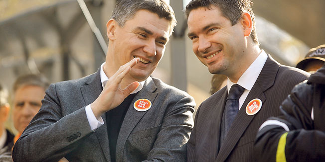Hoće li  Zoran Milanović i Boris Miletić imati razloga za smijeh i uoči  predstojećih izbora, kao i 2011. / Snimio S. NIKETIĆ/CROPIX