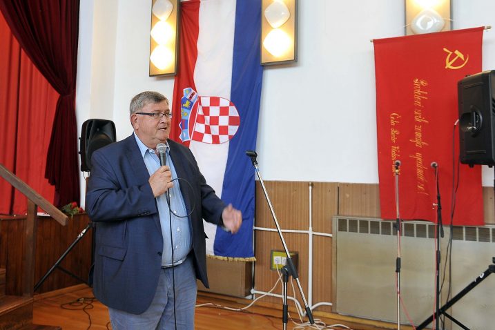 Vojko Obersnel na proslavi na Hreljinu / Foto Vedran KARUZA