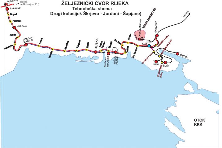 Projekt pruge Jurdani – Rijeka – Škrljevo planira ukupno 23 stanice